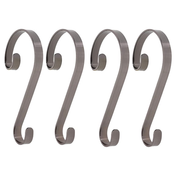 Haute Decor Stocking Scrolls Holiday Stocking Hanger, Nickel (4 Pack)