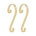 thumbnail image 1 of Haute Decor Stocking Scrolls ® Mantel Hooks - Shiny Brass    Size: 2 Pack, 1 of 5