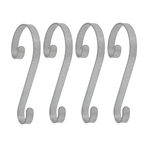 Haute Decor Stocking Scrolls® - Real Galvanized Steel Size: 4 Pack