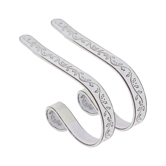 Haute Decor The Original MantleClip® Stocking Holder - Embossed Holly - Whitewash Size: 2 Pack