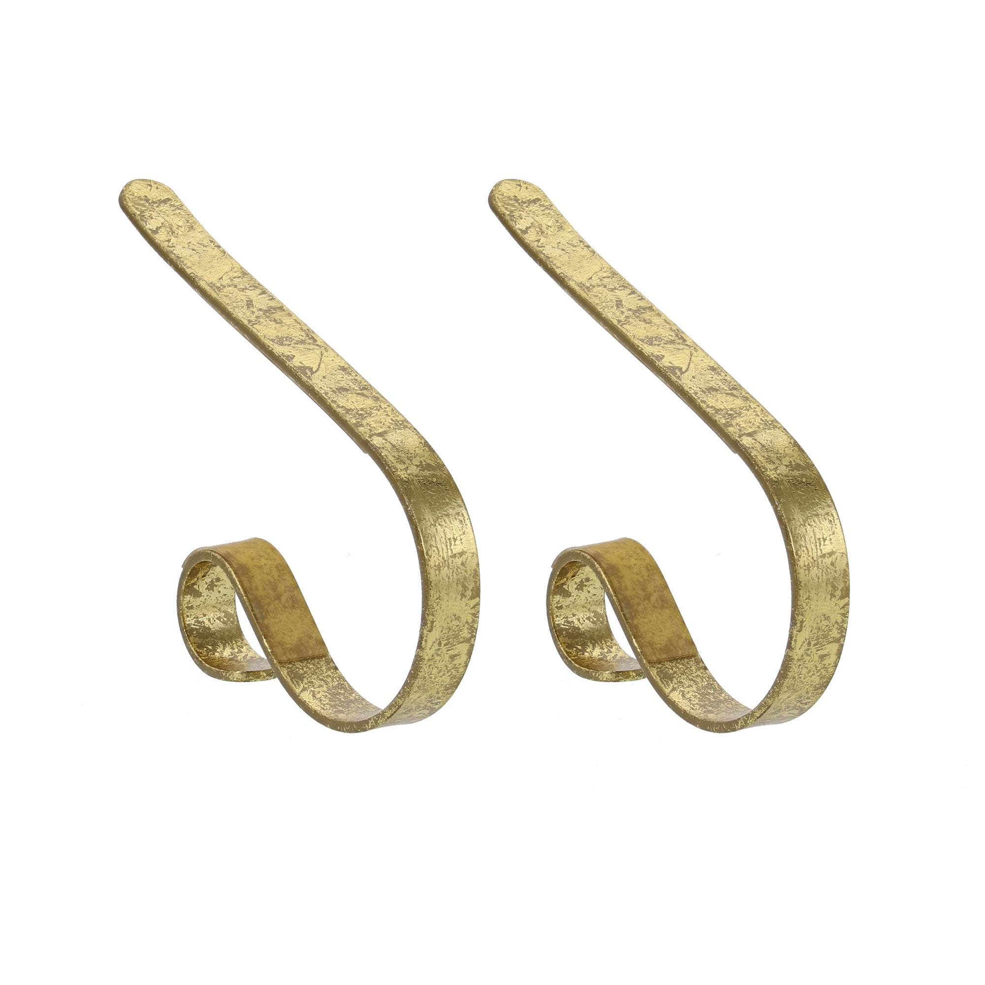 Gold Foil 2-Pack Metal MantleClip Stocking Holders