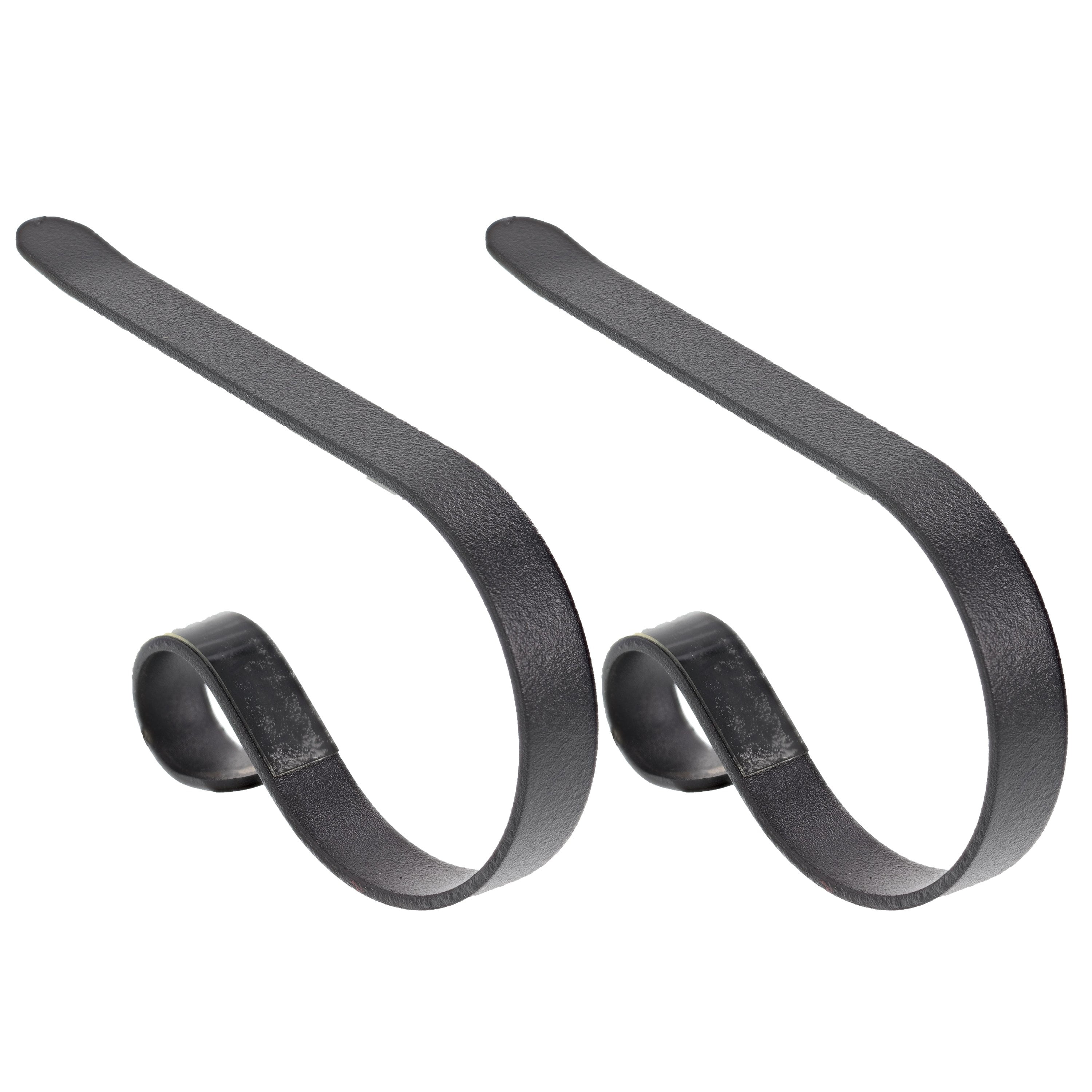 Matte Black Metal MantleClip Stocking Holder Set