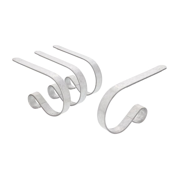 Haute Decor The Original MantleClip® Stocking Holder - Real Galvanized Steel Size: 4 Pack, Color: Galvanized