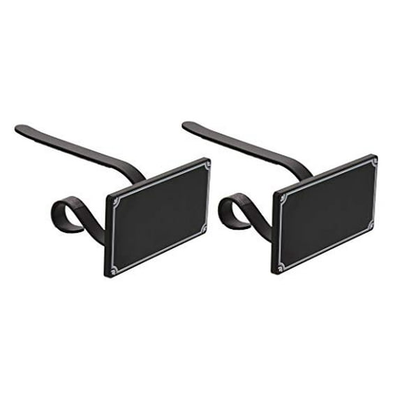 Haute Decor The Original MantleClip Stocking Holder with Chalkboard Icons 2-Pack (Black)