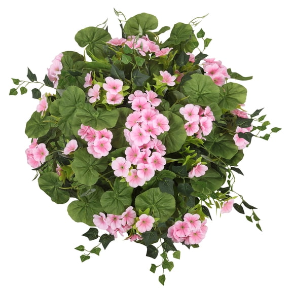 Haute Decor Wild Geranium Artificial Floral Urn Planter Filler with Adjustable Height for Outdoor Use