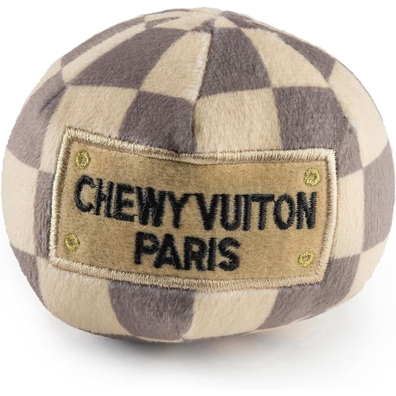 Haute Diggity Dog Chewy Vuiton Parody Squeaky Plush Ball Dog Toy, Small