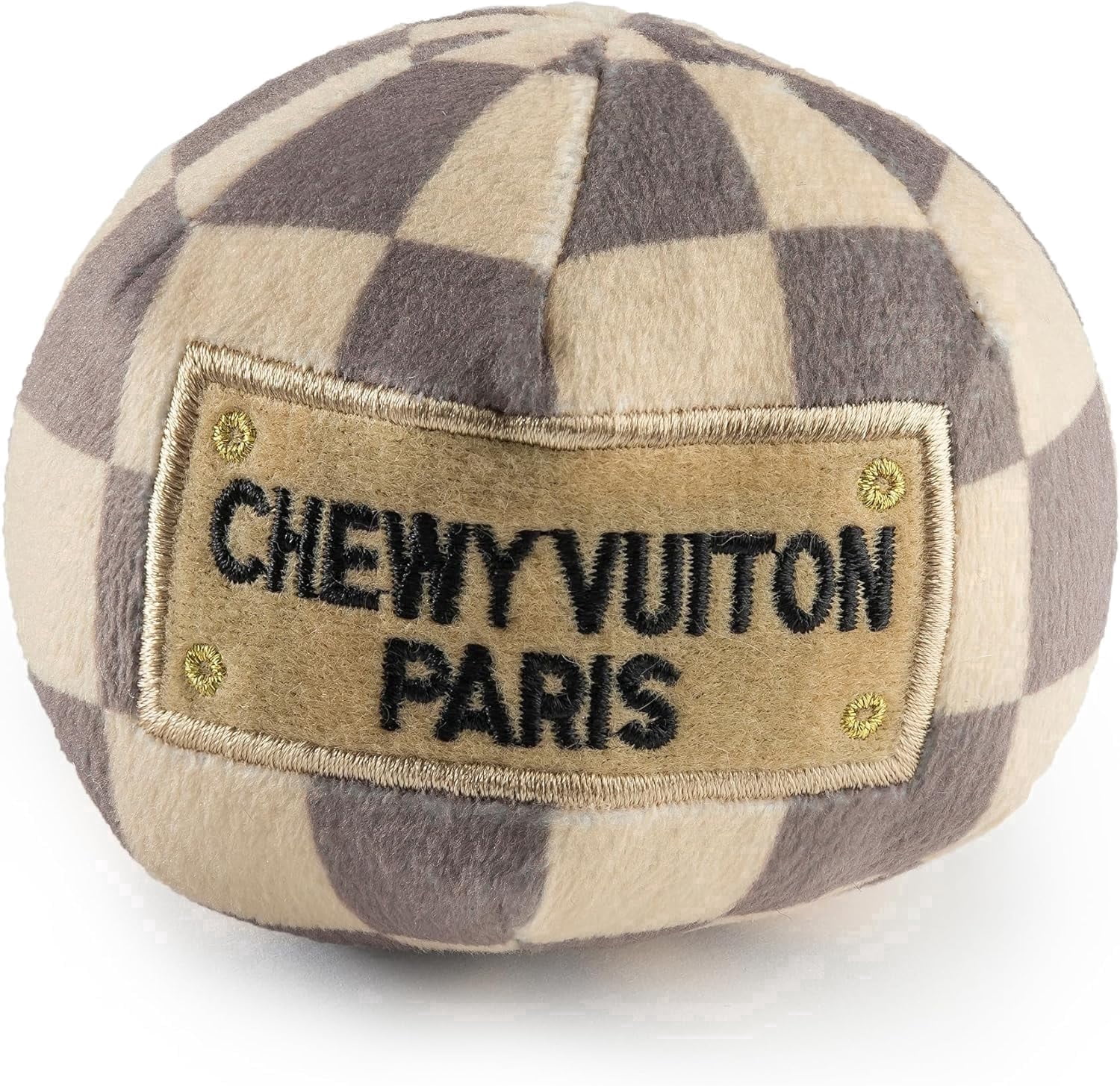 Haute Diggity Dog Chewy Vuiton Parody Squeaky Plush Ball Dog Toy, Small