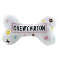 thumbnail image 1 of Haute Diggity Dog Chewy Vuiton White Bone, Plush Designer Dog Toys with Interactive Squeaker, Stimulating Pet Enrichment, Machine-Washable & Safe Materials for All Breeds, Size Large, 1 of 6
