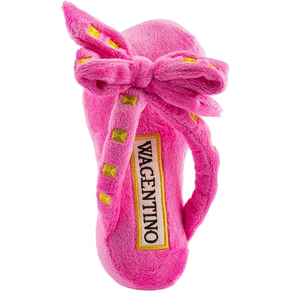 Haute Diggity Dog Wagentino Sandal, Plush Dog Toy with Squeaker, Machine-Washable, for All Breeds, One Size