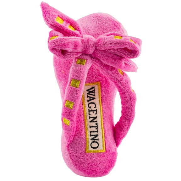 Haute Diggity Dog Wagentino Sandal, Plush Dog Toy with Squeaker, Machine-Washable, for All Breeds, One Size
