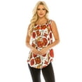 thumbnail image 1 of Haute Edition Henley Button Up Printed Flowy Tank Tops with Plus Sizes, 1 of 4