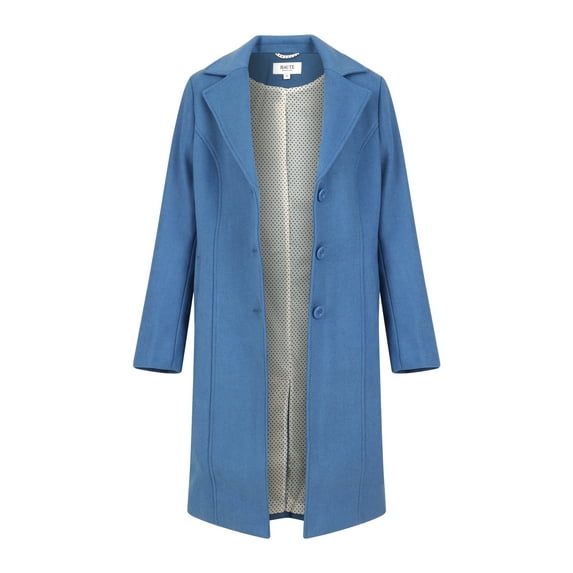 Haute Edition Women' Walker Wool Blend 3/4 Belted Long Jacket Winter Coat
