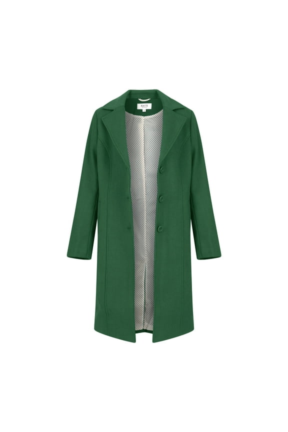 Women' Walker Wool Blend 3/4 Belted Long Jacket Winter Coat