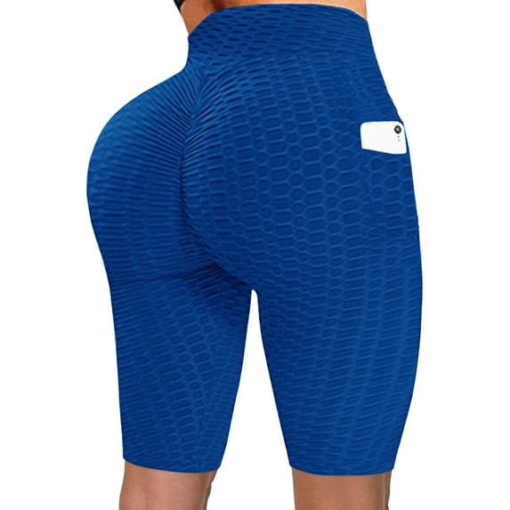 Haute Edition Women's Booty Lift Solid Color Biker Short with Pockets