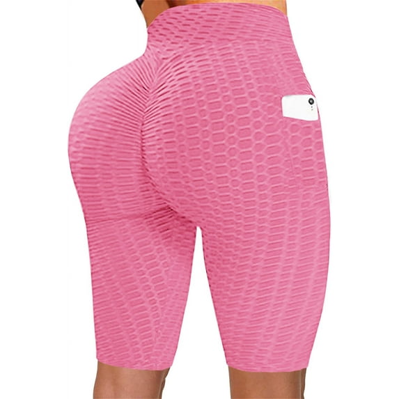 Haute Edition Women's Booty Lift Solid Color Biker Short with Pockets