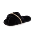 thumbnail image 1 of Haute Edition Women's Cozy Soft Plush Cross Strap House Slippers with Non Slip Soles, 1 of 2