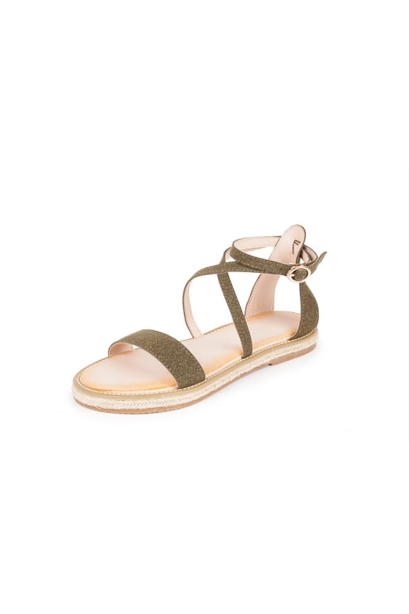 Women's Cross Strap Wrap Raffia Sandals