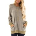 thumbnail image 1 of Haute Edition Women's Heather Contrast Slouchy Cozy Pocket Sweatshirt Tunic, 1 of 6