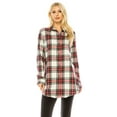 thumbnail image 1 of Haute Edition Women's Long Button Down Flannel Tunic Shirt with Plus, 1 of 4