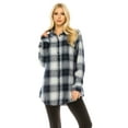 thumbnail image 1 of Haute Edition Women's Long Button Down Flannel Tunic Shirt with Plus, 1 of 3