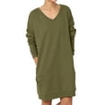 thumbnail image 1 of Haute Edition Women's Oversized Pullover Sweatshirt Dress, 1 of 3