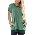 thumbnail image 1 of Haute Edition Women's Short Sleeve Pocket Tunic Top with Pockets & Plus Sizes, 1 of 5