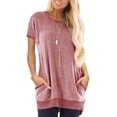 thumbnail image 1 of Haute Edition Women's Short Sleeve Pocket Tunic Top with Pockets & Plus Sizes, 1 of 5