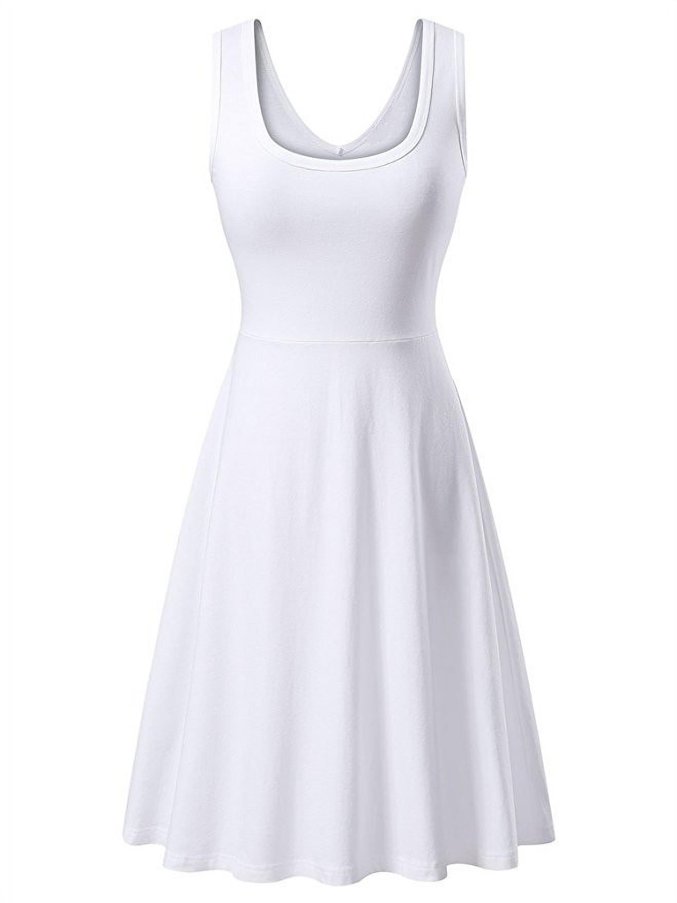 Haute Edition Women's Sleeveless Scoop Neck A-Line Skater Jersey Dress with  Plus - Walmart.com