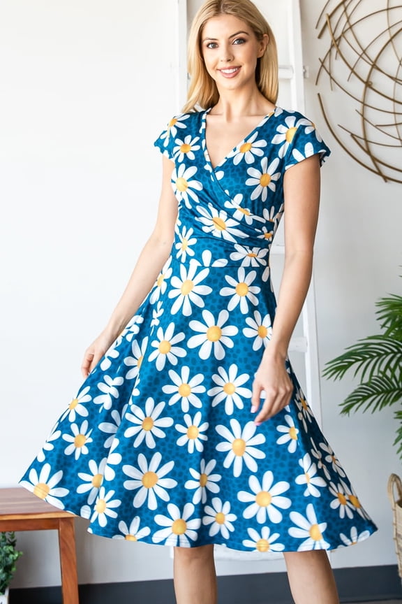 Women's V-Neck Skater Dress