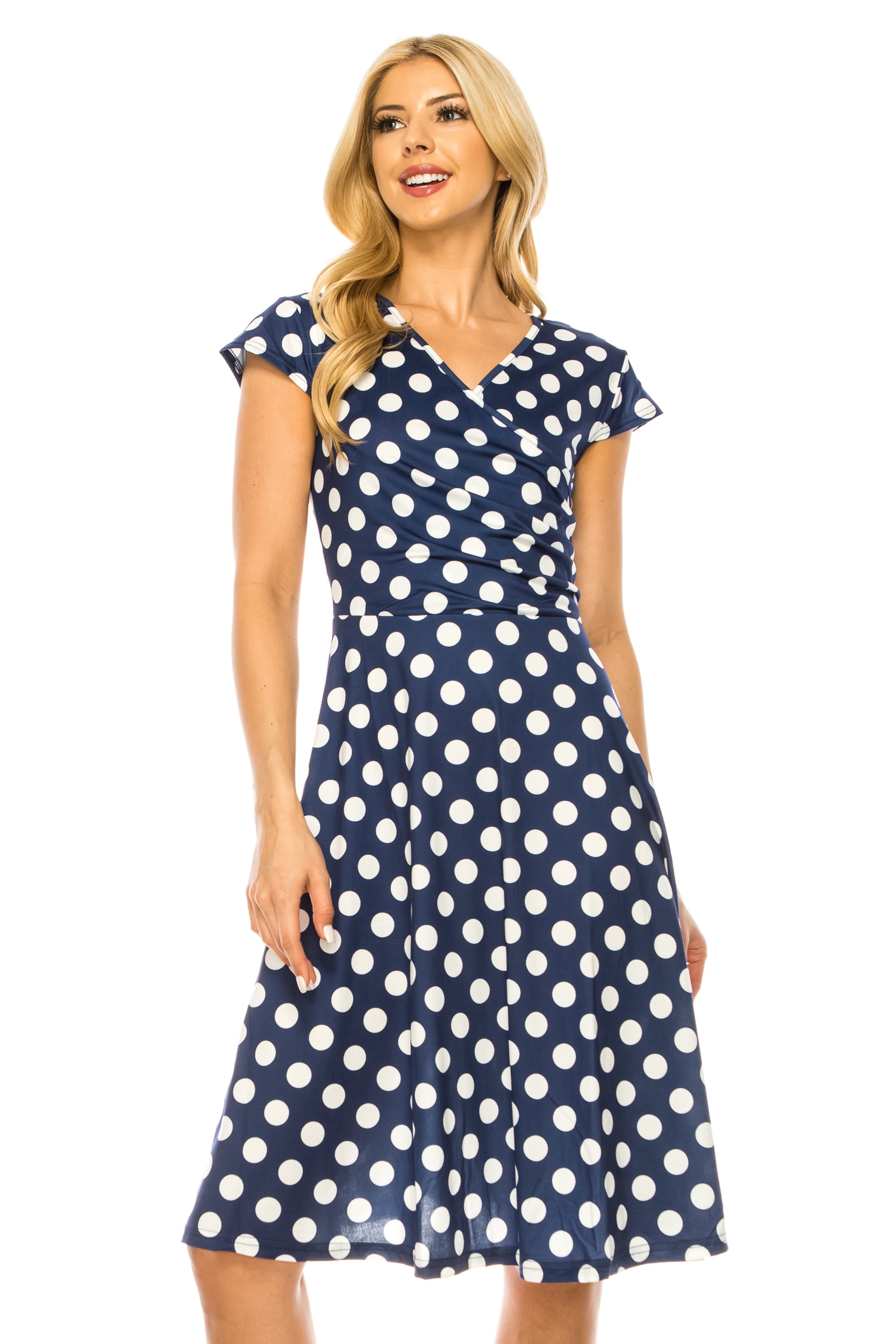 Structured V Neck Skater Dress White main image 1