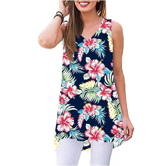 Haute Edition Women's V-Neck Tunic Length Long Tank
