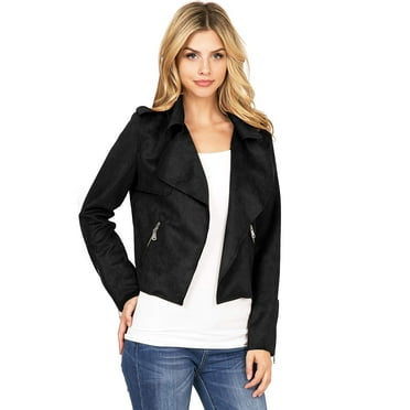Scoop Women's Faux Leather Moto Jacket - Walmart.com