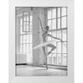 thumbnail image 1 of Haute Photo Collection 19x24 White Modern Wood Framed Museum Art Print Titled - Ballerina Rehearsing, 1 of 4