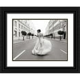 thumbnail image 1 of Haute Photo Collection 24x19 Black Ornate Wood Framed with Double Matting Museum Art Print Titled - Walking Down a Road, 1 of 4