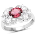 thumbnail image 1 of HauteFacets QR8067RHWZ-SSR-9 3.16 Carat Genuine Rhodolite & White Zircon 0.925 Sterling Silver Ring, 1 of 3