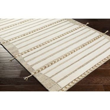 Hauteloom Abercarn Wool Living Room, Bedroom Area Rug - Bohemian, Transitional - Tan, Light Brown, Dark Red - 2' x 3'