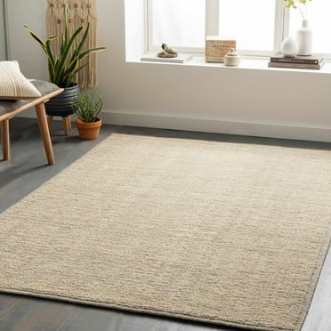 Hauteloom Abiera Wool Living Room, Bedroom Area Rug - Contemporary - Charcoal, Peach - 5' x 7'6"