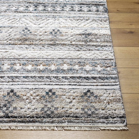 Hauteloom Adda Recycled Material Living Room, Bedroom Area Rug - Brown, Ivory, Gray - 6' x 9'