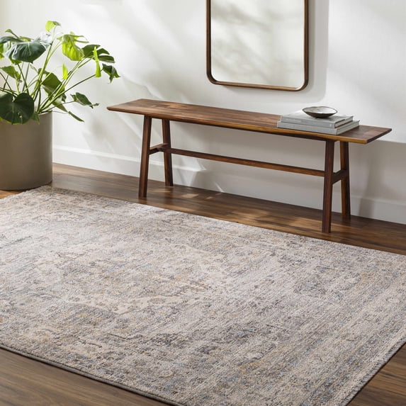 Hauteloom Addax Living Room, Bedroom Area Rug - Gray, Brown - 7'10"-Round