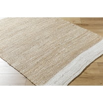 Hauteloom Aderyn Jute Living Room, Bedroom Area Rug - Traditional, Transitional - Warm Gray, Pearl, Tan - 18" Sample