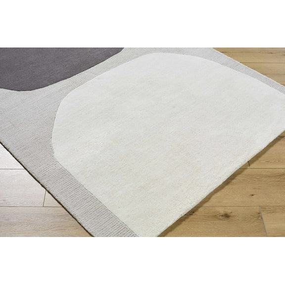 Hauteloom Dali Wool Living Room, Bedroom Area Rug - Contemporary - Sterling Gray, Medium Gray, Dark Purple - 2' x 3'