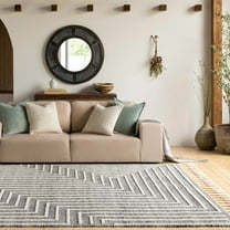 Hauteloom Aditya Jute Living Room, Bedroom Area Rug - Bohemian, Transitional - Teal, Cream - 2' x 3'