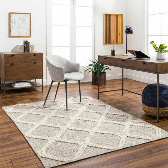 Hauteloom Adora Recycled Material Living Room, Bedroom Area Rug - Beige, Brown, Gray - 6' x 9'