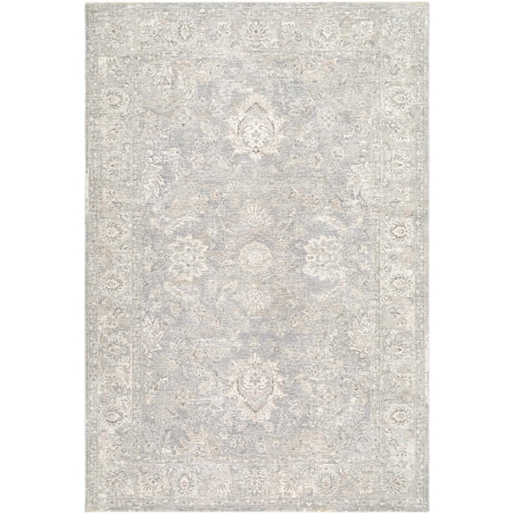 Hauteloom Adriel Living Room, Bedroom Area Rug - Traditional - Slate Blue, Cream, Light Gray - 7'10" x 10'2"