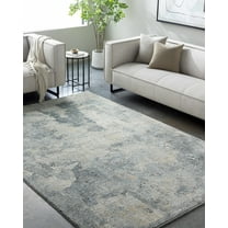 Hauteloom Adsila Living Room, Bedroom Area Rug - Contemporary - High Pile - Light Gray, Gray, Peach - 10' x 14'