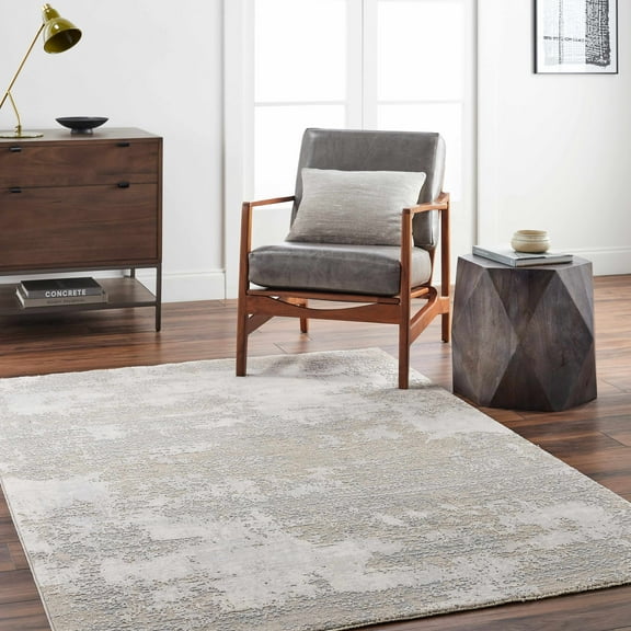 Hauteloom Adwoa Living Room, Bedroom Area Rug - Contemporary - Light Gray, Cloud Gray, Dark Gray - 18" Sample