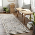 thumbnail image 1 of Hauteloom Agoo Farmhouse Living Room Bedroom Modern Moroccan Medallion Runner Rug - Soft Shaggy High Low Carpet - High Pile - Bohemian, Boho - Gray, Beige, Cream - 2'7" x 7'3", 1 of 19