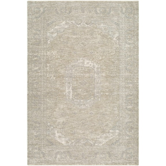 Hauteloom Aithan Living Room, Bedroom Area Rug - Traditional - Beige, Taupe, Light Gray - 2' x 2'11"