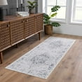 thumbnail image 1 of Hauteloom Akram Boho Oriental Medallion Runner Rug -Traditional Floral Carpet for Hallway, Kitchen - Machine Washable - Gray, Charcoal, Cream - 2'7" x 7'3" (2x8 Runner Rug), 1 of 16