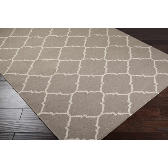 Hauteloom Akron Wool Living Room, Bedroom Area Rug - Transitional - Dark Red, Taupe - 2' x 3'